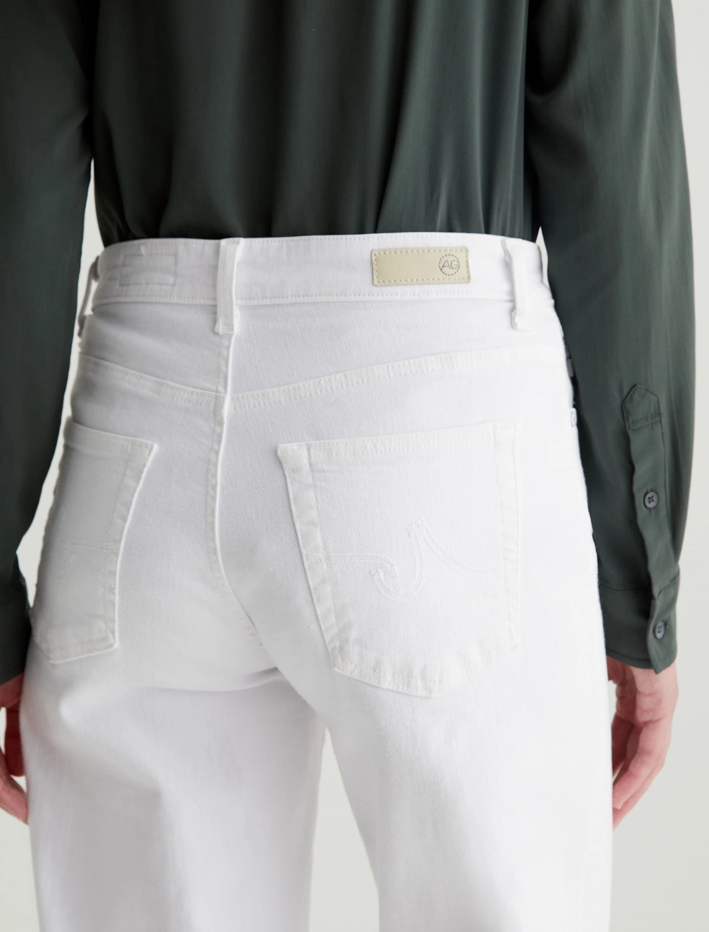 AG SAIGE WIDE LEG CROP - GALLERY WHITE