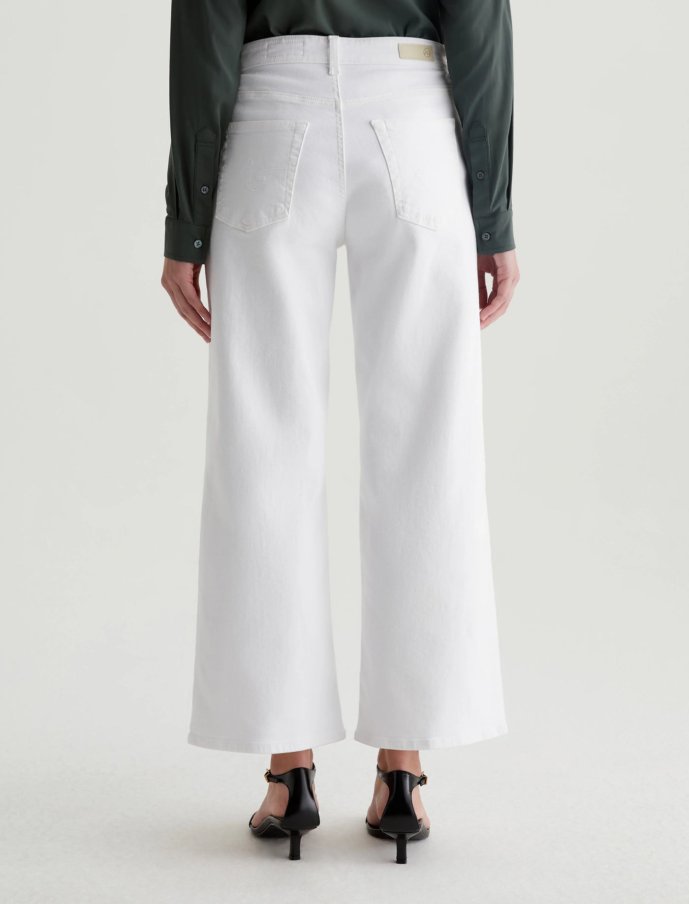AG SAIGE WIDE LEG CROP - GALLERY WHITE