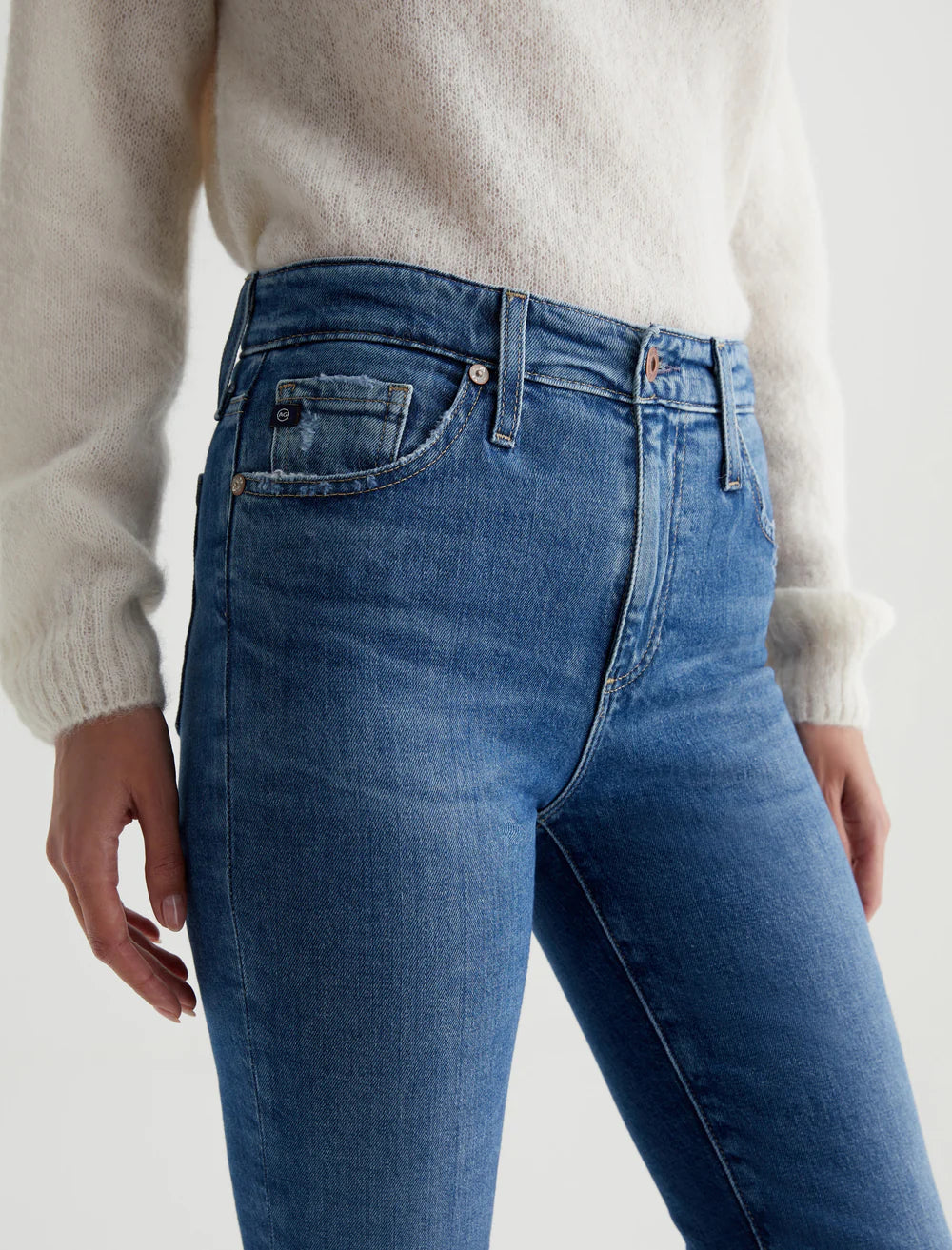 AG MARI MID RISE SLIM STRAIGHT CROP
