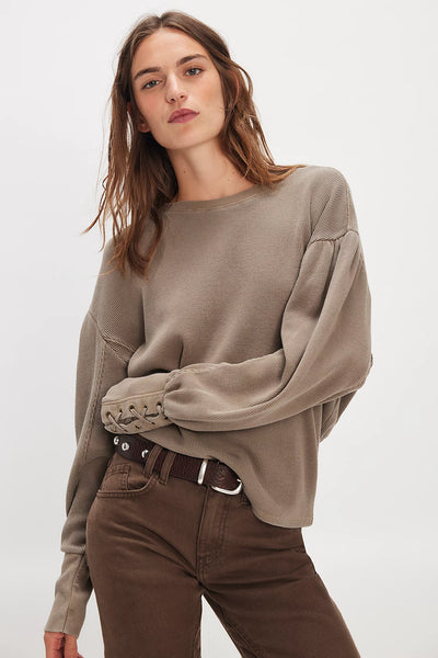 FREE PEOPLE LAPIS CUFF LONG SLEEVE TOP
