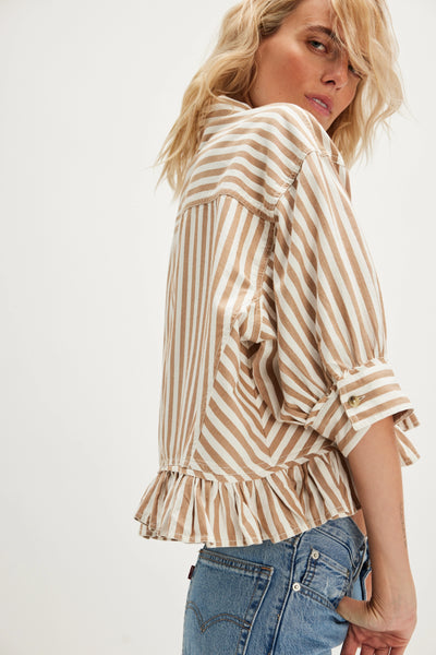 FREE PEOPLE BAILEY STRIPED BLOUSE