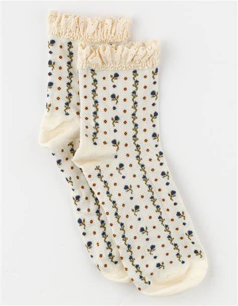 ROSEBUD WAFFLE KNIT ANKLE SOCKS