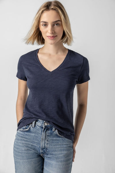 LILLA P SHORT SLEEVE V NECK