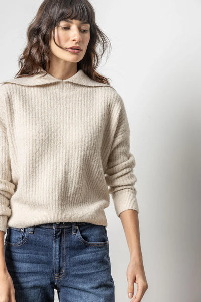 EASY SPLIT COLLAR SWEATER
