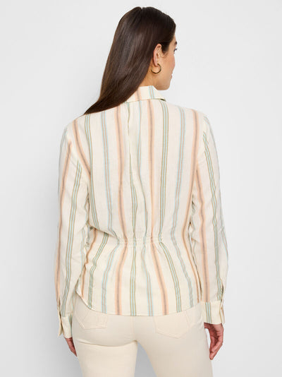 NIC + ZOE STRIPED WEEKLY WRAP WOVEN TOP