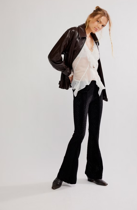 FREE PEOPLE PENNY PULL ON VELVET PANTS