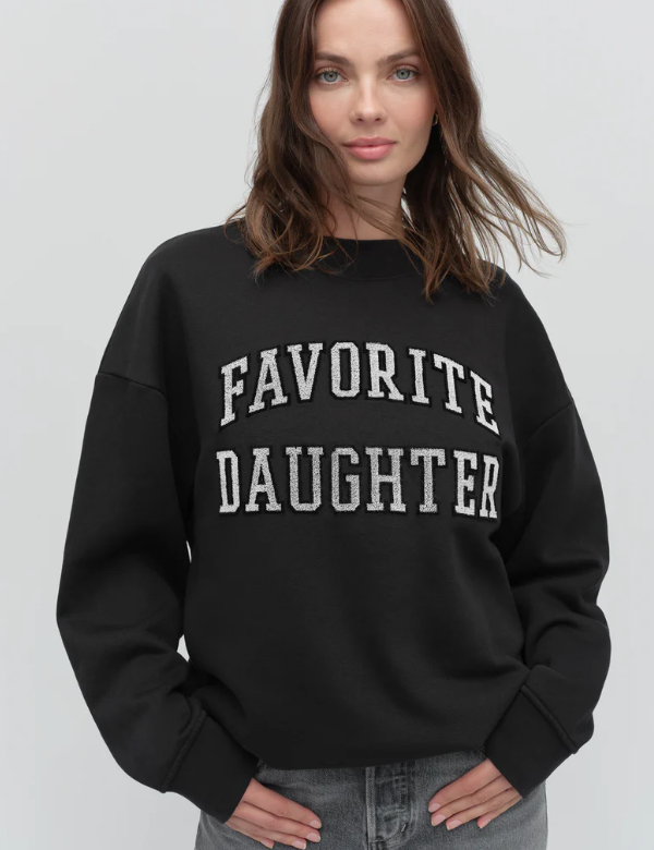 FAVORITE DAUGHTER COLLEGIATE EMBROIDERY SWEATSHIRT