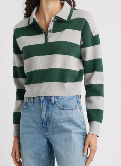 525 STRIPE RUGBY PULLOVER