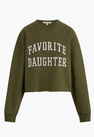 FAVORITE DAUGHTER CROPPED COLLEGIATE SWEATSHIRT