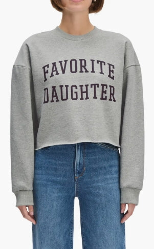 FAVORITE DAUGHTER CROPPED COLLEGIATE SWEATSHIRT