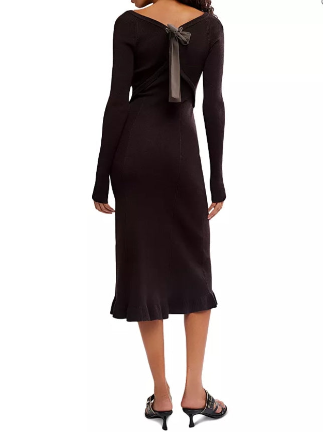 Free People Allister Sweater Dress in Brown - Size S Free People Allister Sweater Dress in Brown - Size S