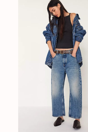 FREE PEOPLE DEEP TRANCE DROPPED BOYFRIEND JEAN