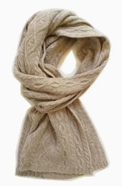FROST WOOL-CASHMERE CABLE KNIT SCARF