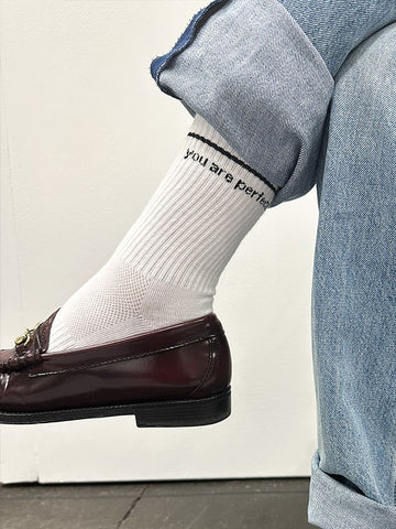 PERFECT WHITE TEE - YOU ARE PERFECT SOCKS