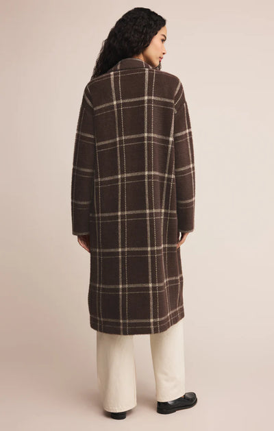 Z SUPPLY MASON KNIT PLAID COAT