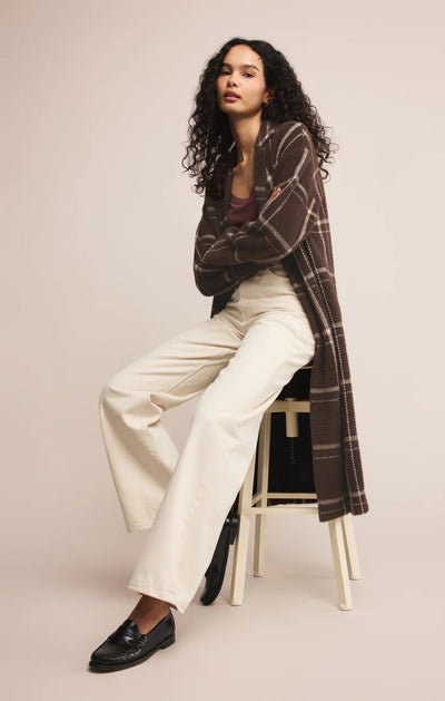 Z SUPPLY MASON KNIT PLAID COAT