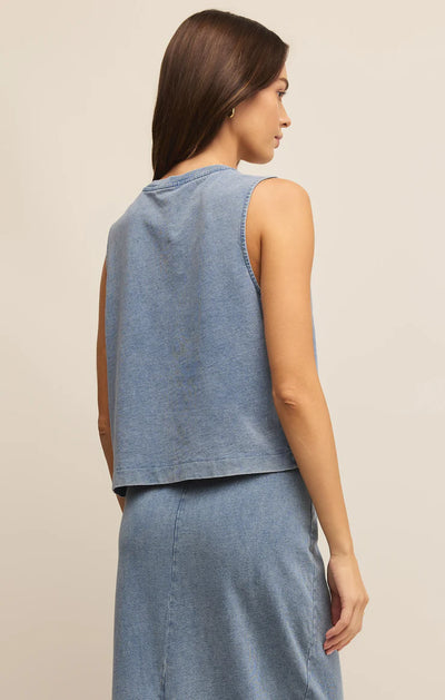 Z SUPPLY SLOANE JERSEY DENIM MUSCLE TANK