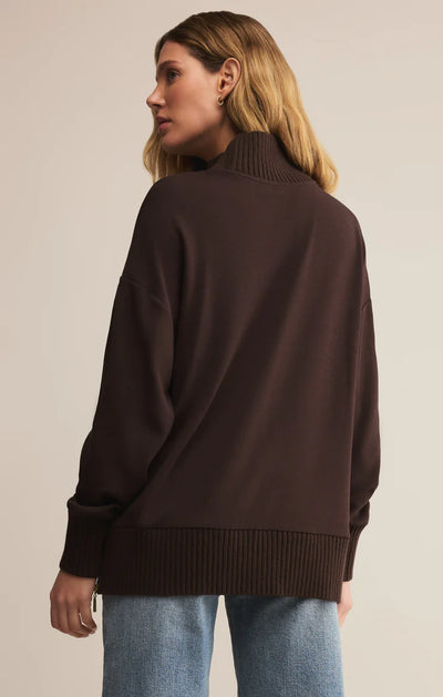 Z SUPPLY SABLE RIBBED SWEATSHIRT