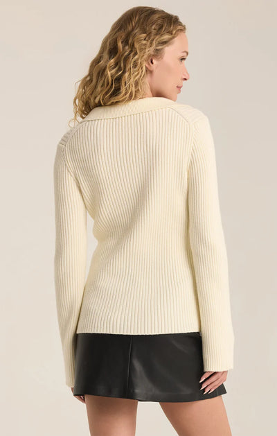 RINA BUTTON UP RIB SWEATER