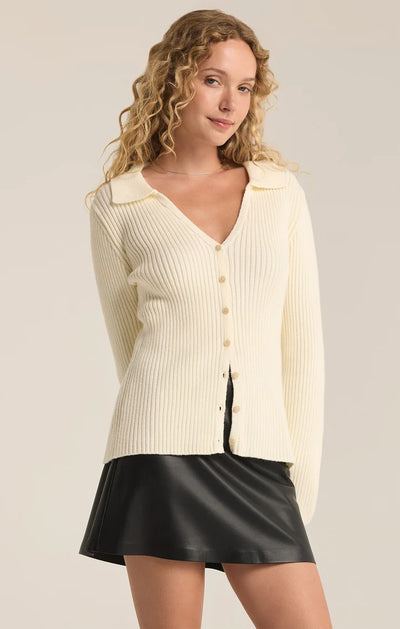 RINA BUTTON UP RIB SWEATER
