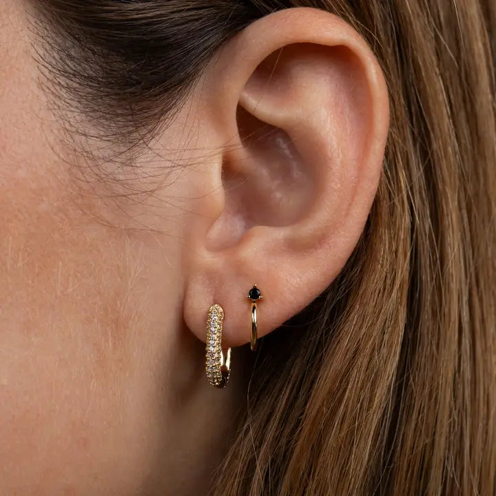 JAXKELLY GOLD PAVE HOOP