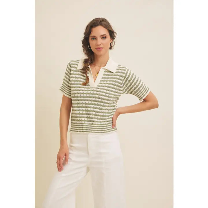 IN FEBRUARY STRIPE SWEATER TOP
