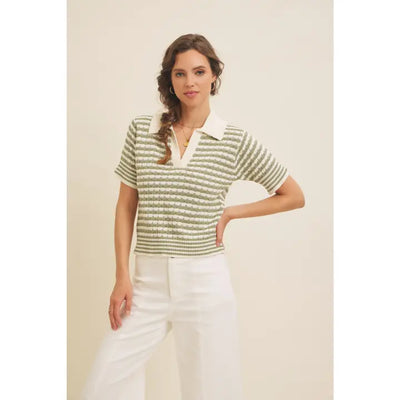 IN FEBRUARY STRIPE SWEATER TOP