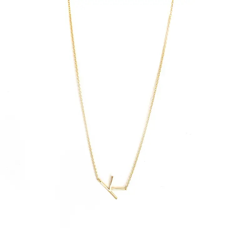 STERLING/GOLD FILLED SMALL INITIAL NECKLACE