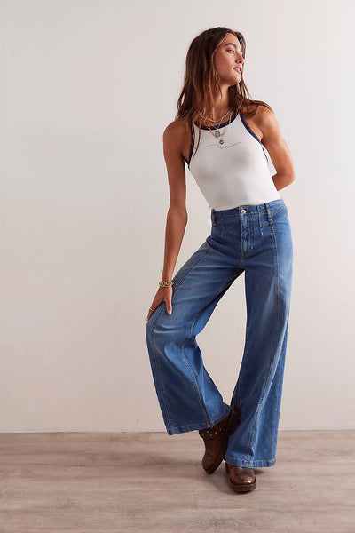 FREE PEOPLE LIBRE WIDE LEG JEANS