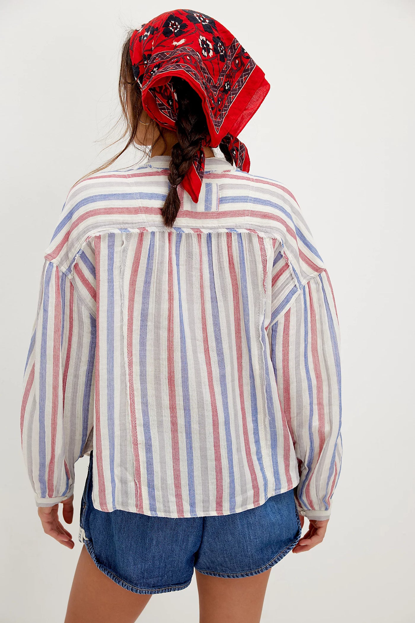 FREE PEOPLE STRIPED CLOTH SHIRT