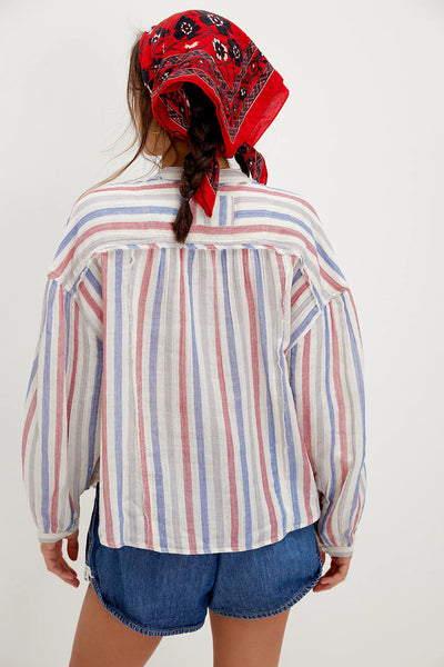 FREE PEOPLE STRIPED CLOTH SHIRT