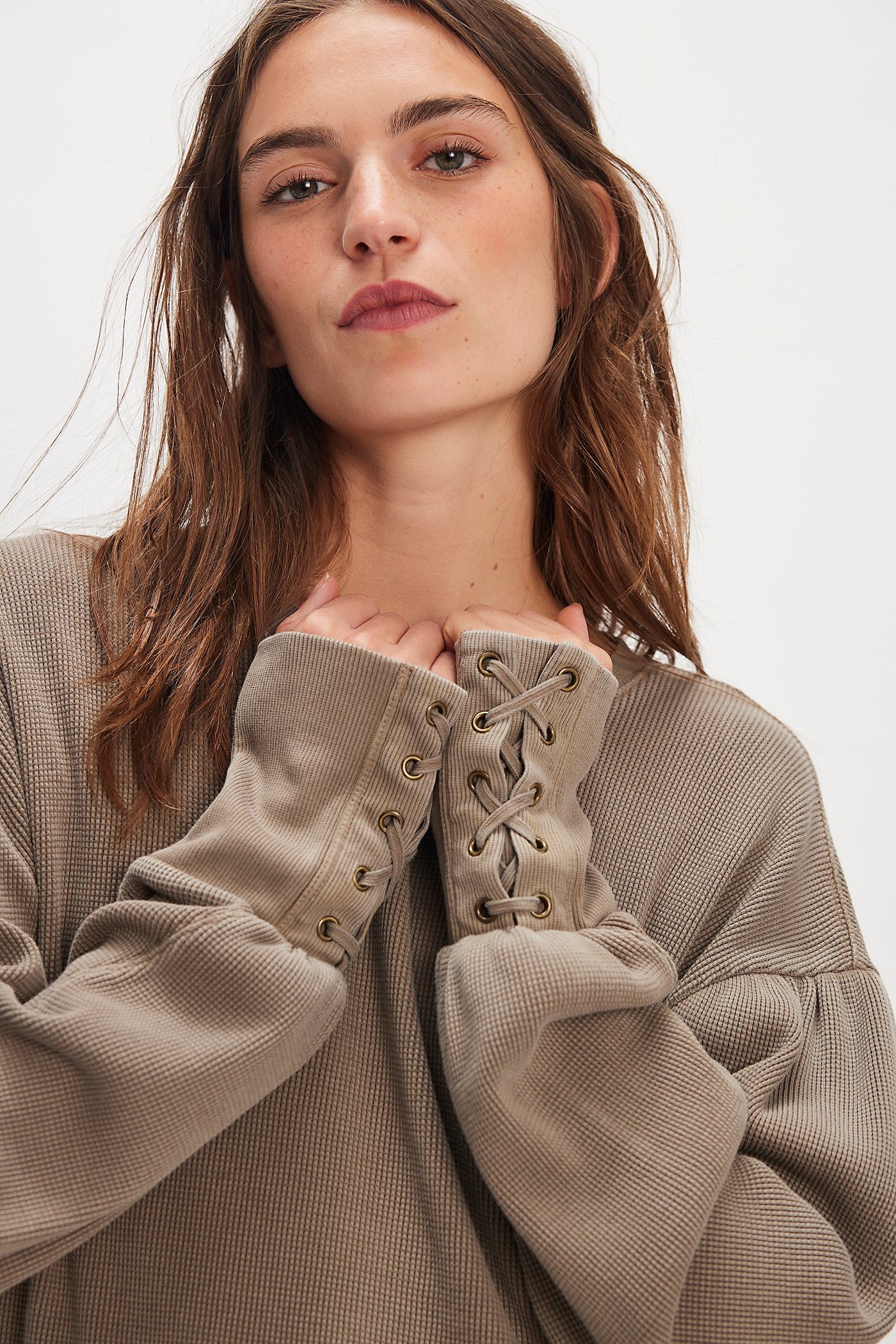 FREE PEOPLE LAPIS CUFF LONG SLEEVE TOP