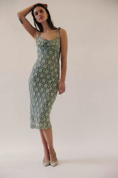 FREE PEOPLE DRESS LUCINDA LACE MIDI