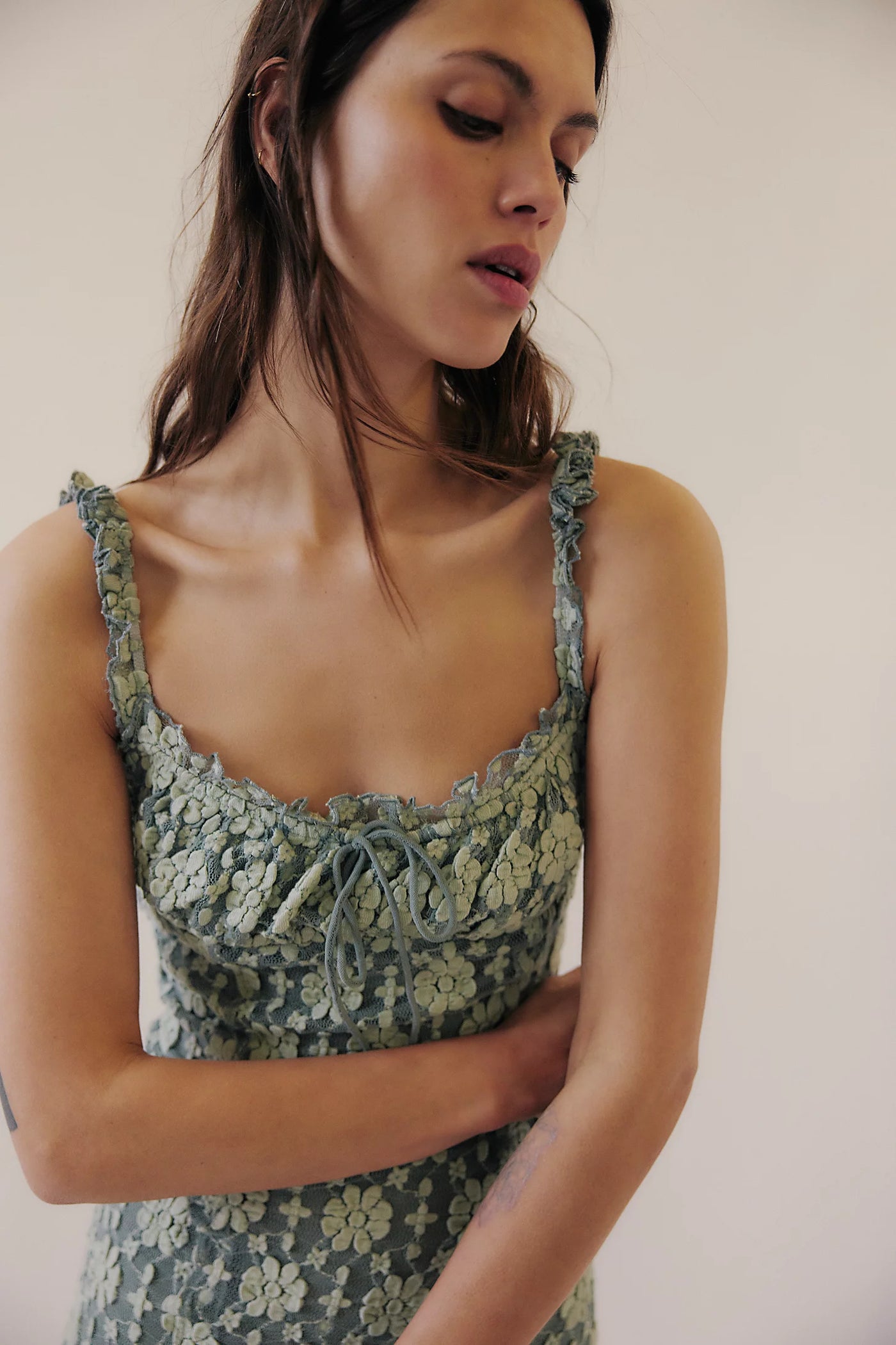 FREE PEOPLE DRESS LUCINDA LACE MIDI