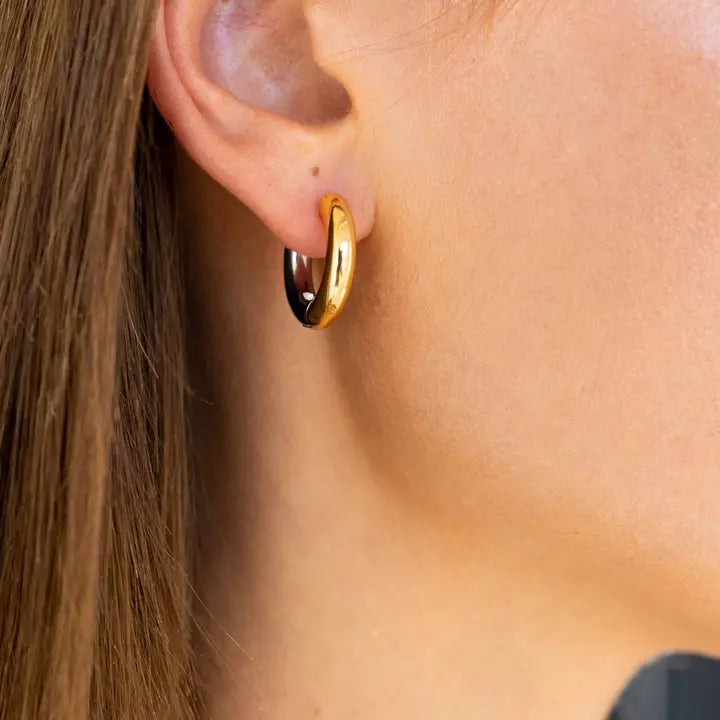 SAHIRA GALA TWO TONE HOOP EARINGS