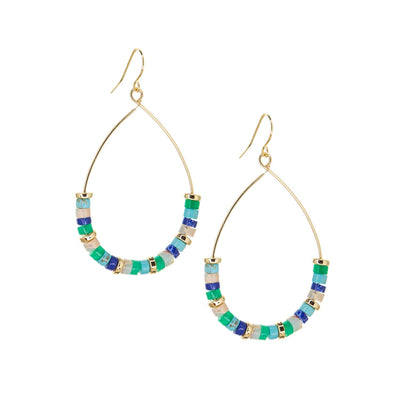 MARLYN SCHIFF WITH STONES TEARDROP EARRING