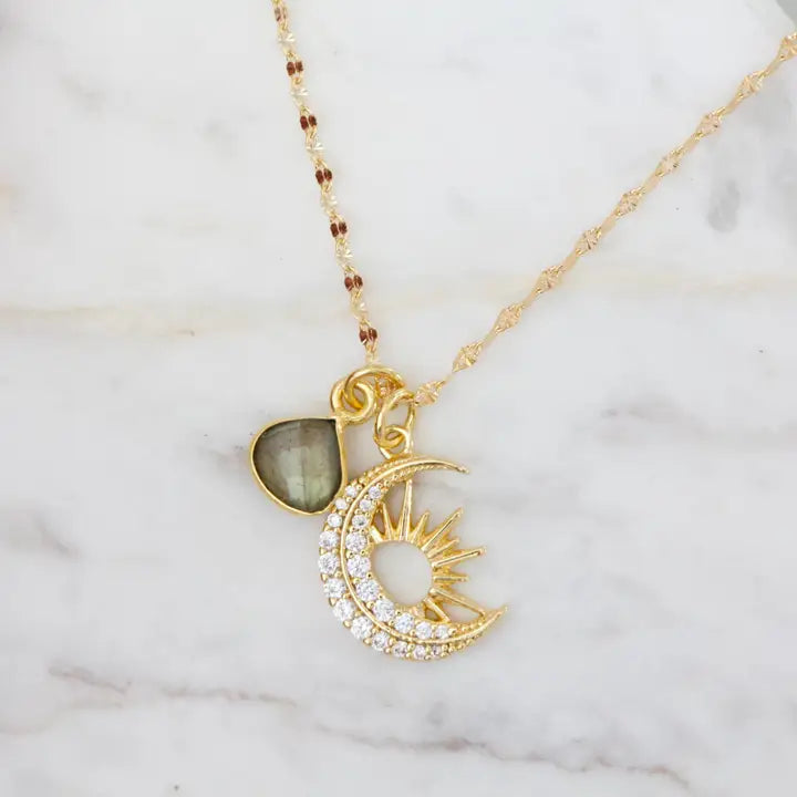 MESA BLUE LABRADORITE CELESTIAL NECKLACE