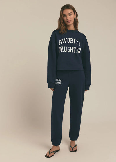 FAVORITE DAUGHTER CROPPED COLLEGIATE SWEATSHIRT