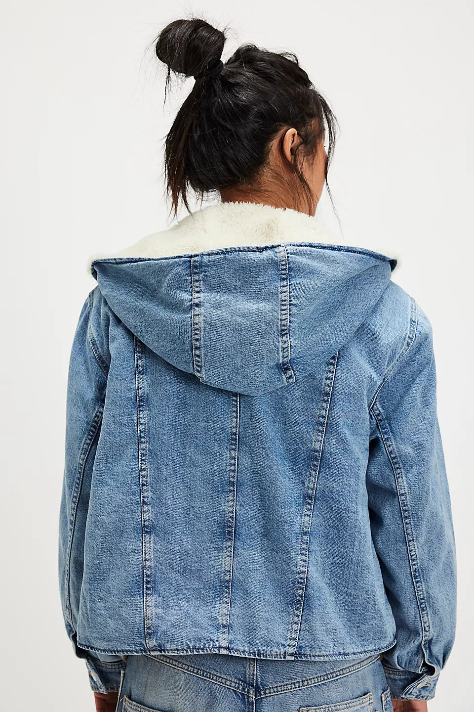 FREE PEOPLE ASHER COZY DENIM JACKET