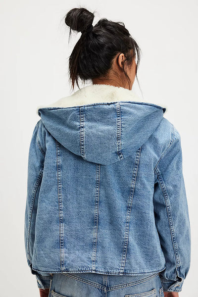 FREE PEOPLE ASHER COZY DENIM JACKET