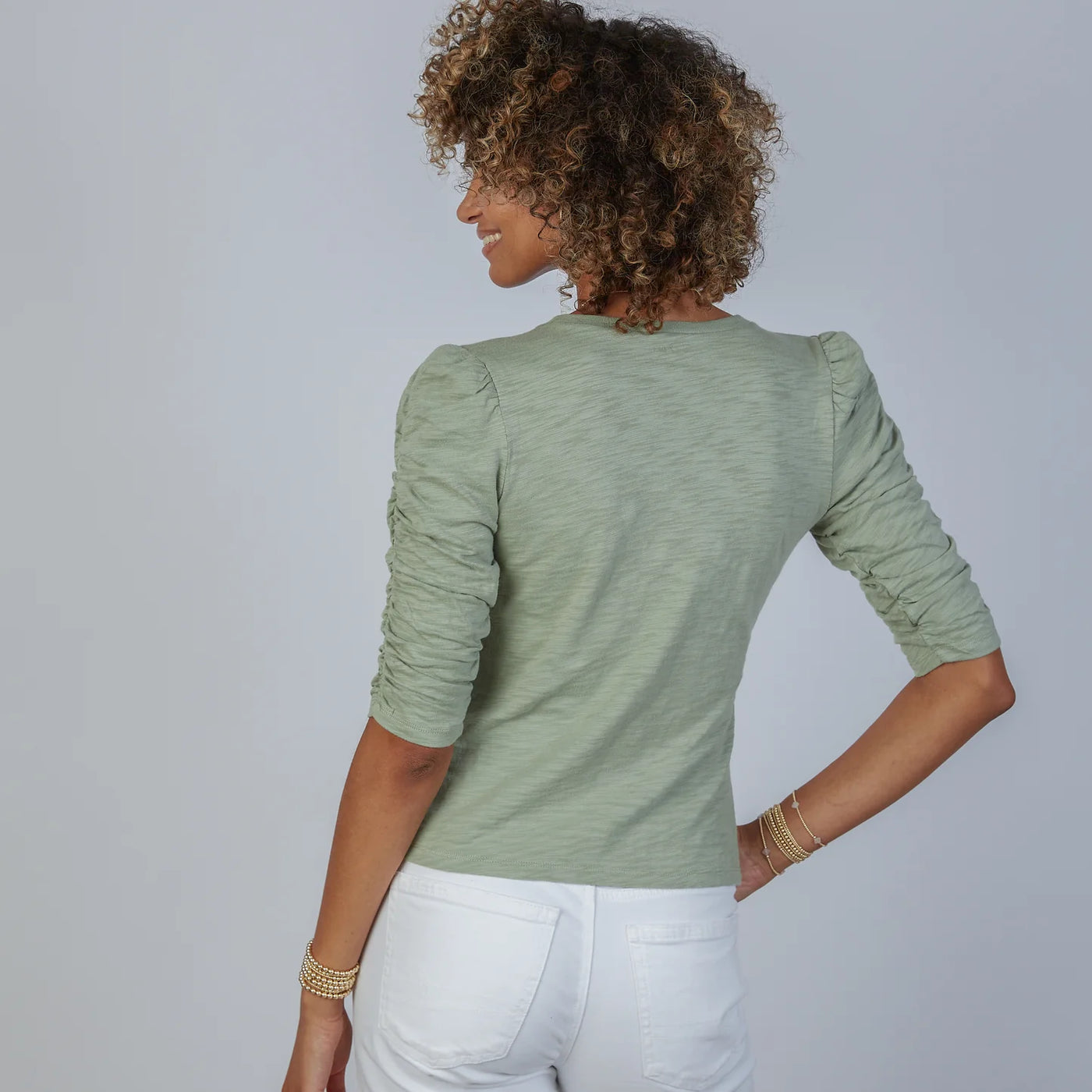 ERIN GRAY 3/4 SLEEVE TOP