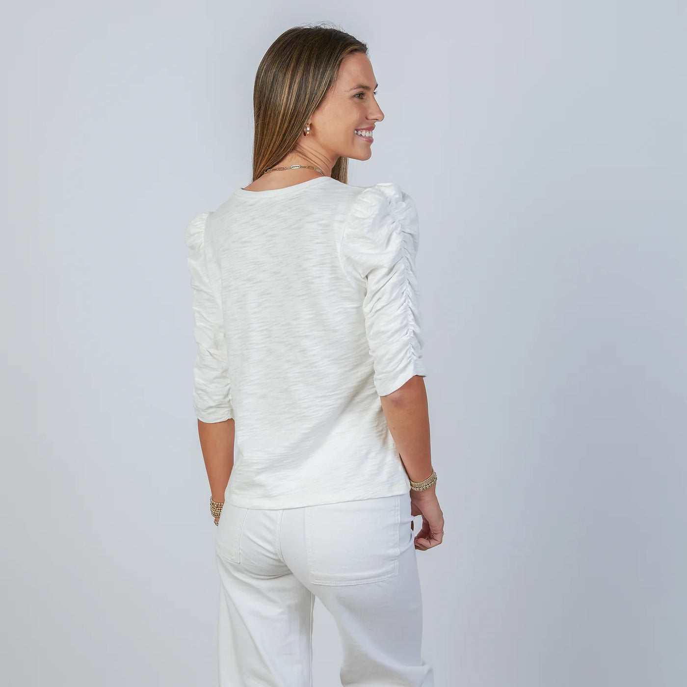 ERIN GRAY 3/4 SLEEVE TOP